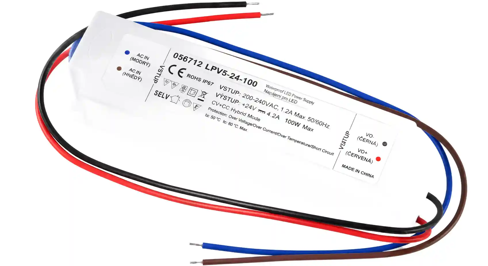 Ochranné funkce LED napájecího zdroje 24V 100W IP67 s hliníkovým pouzdrem